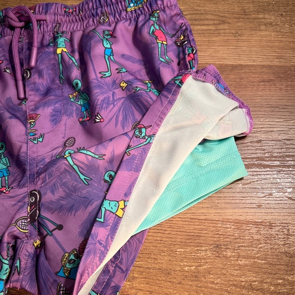 Kids Swim Trunks with Fun Print - Alien Purple. Compression Liner‎ - Picture 3 of 6
